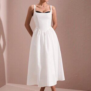 White Elegant Women's Summer Sleeveless Bodycon Corset Top